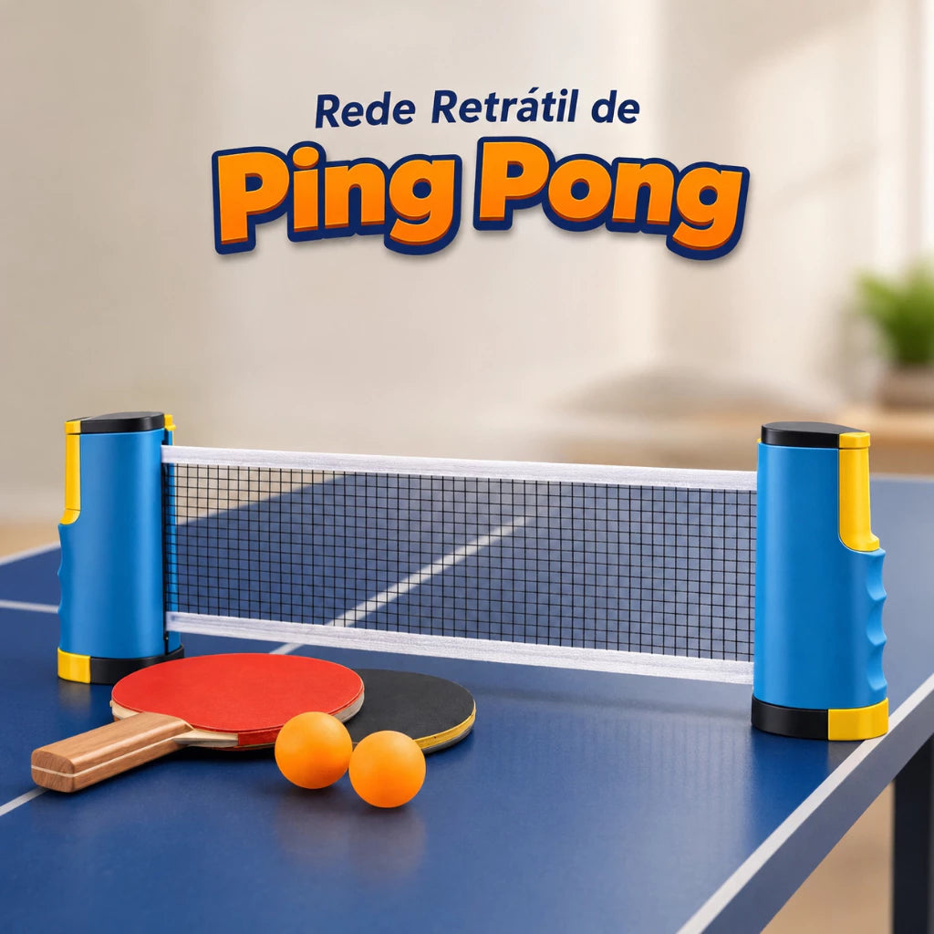 Kit Tênis de Mesa com Rede Retrátil | Diversão Rápida em Qualquer Lugar