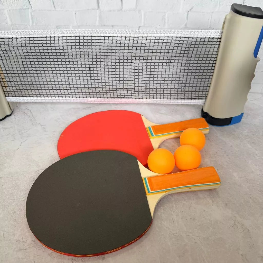 Kit Tênis de Mesa com Rede Retrátil | Diversão Rápida em Qualquer Lugar