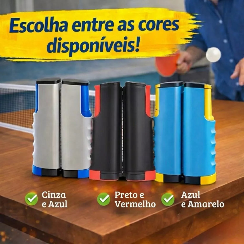 Kit Tênis de Mesa com Rede Retrátil | Diversão Rápida em Qualquer Lugar