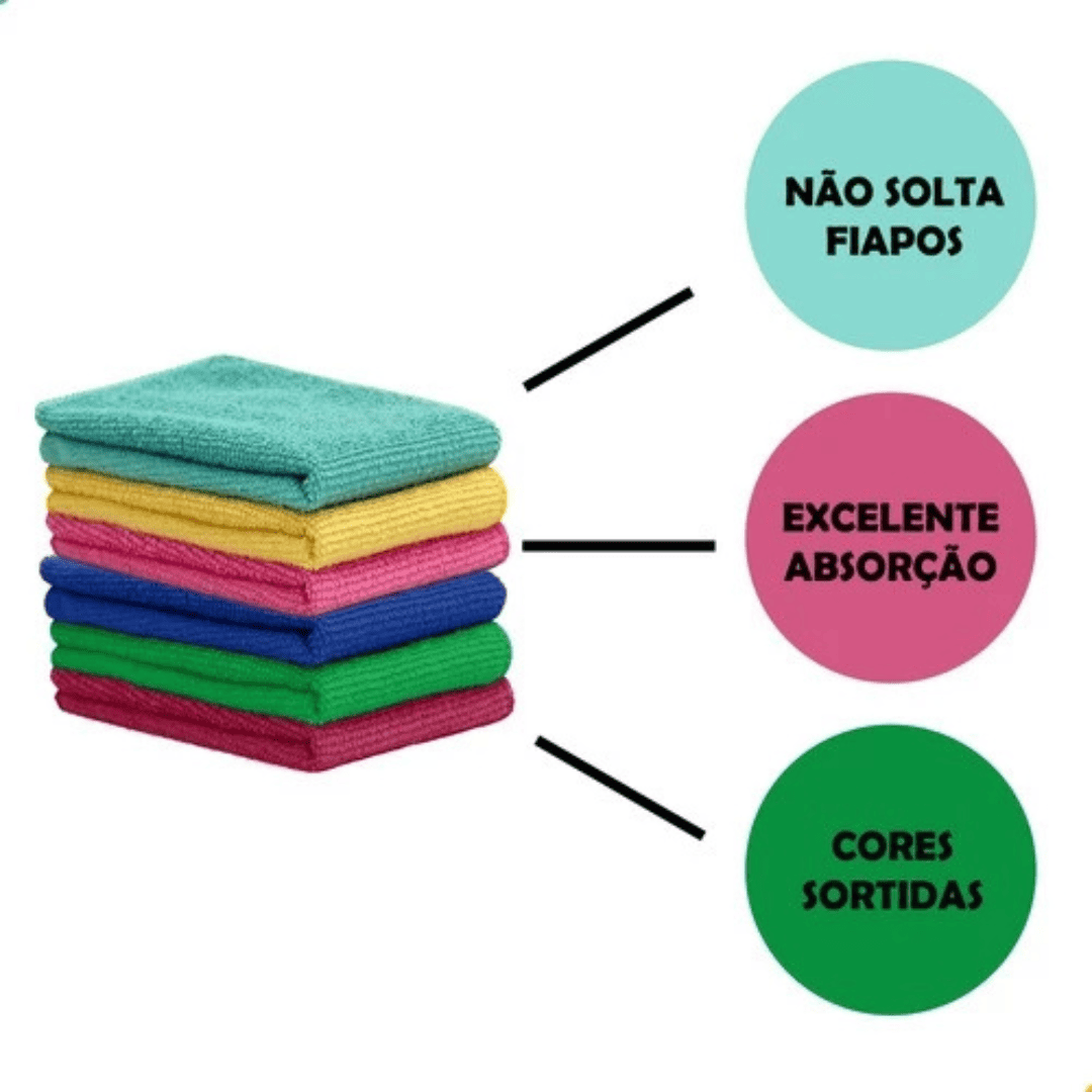 Kit Flanela Microfibra Superlimpeza | Sua Casa Limpa com Cuidado e Praticidade
