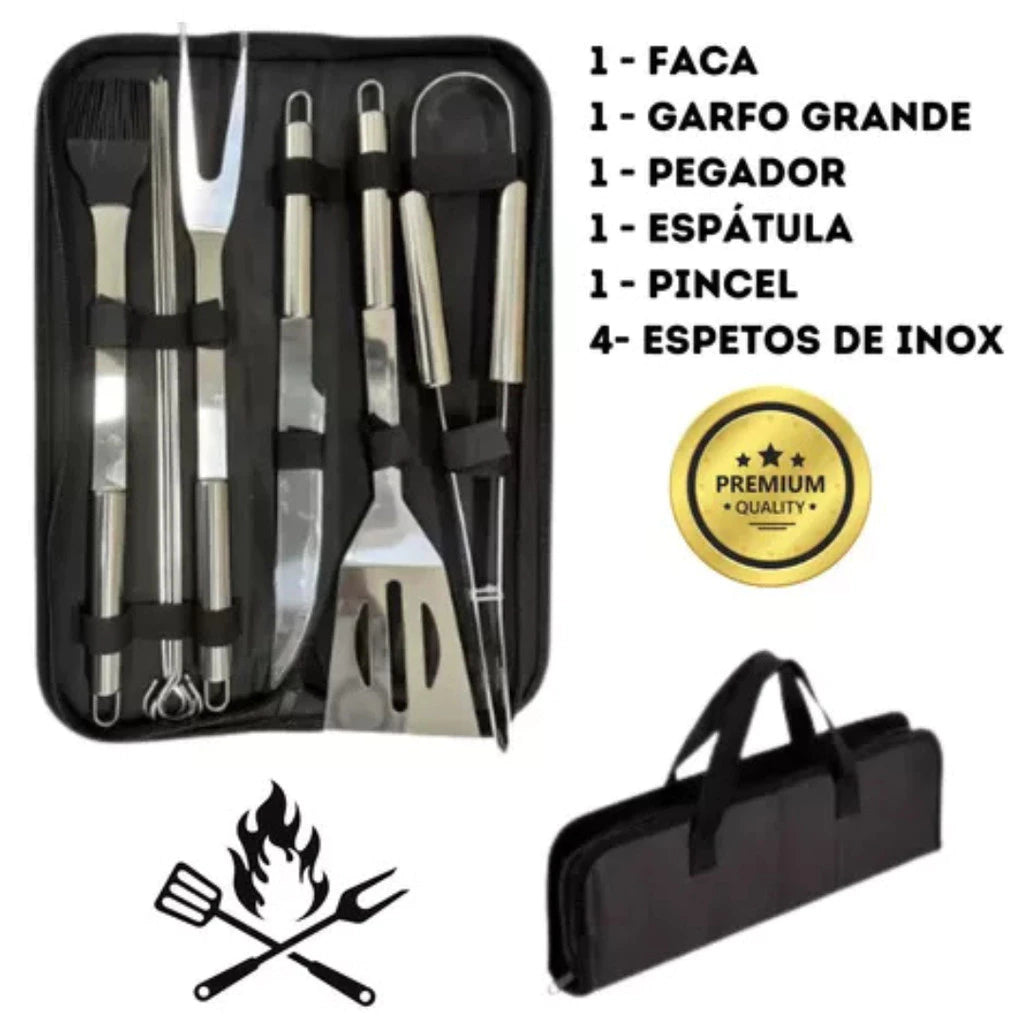 Maleta Churrasco Profissional | Cortes Perfeitos e Utensílios de Alta Durabilidade