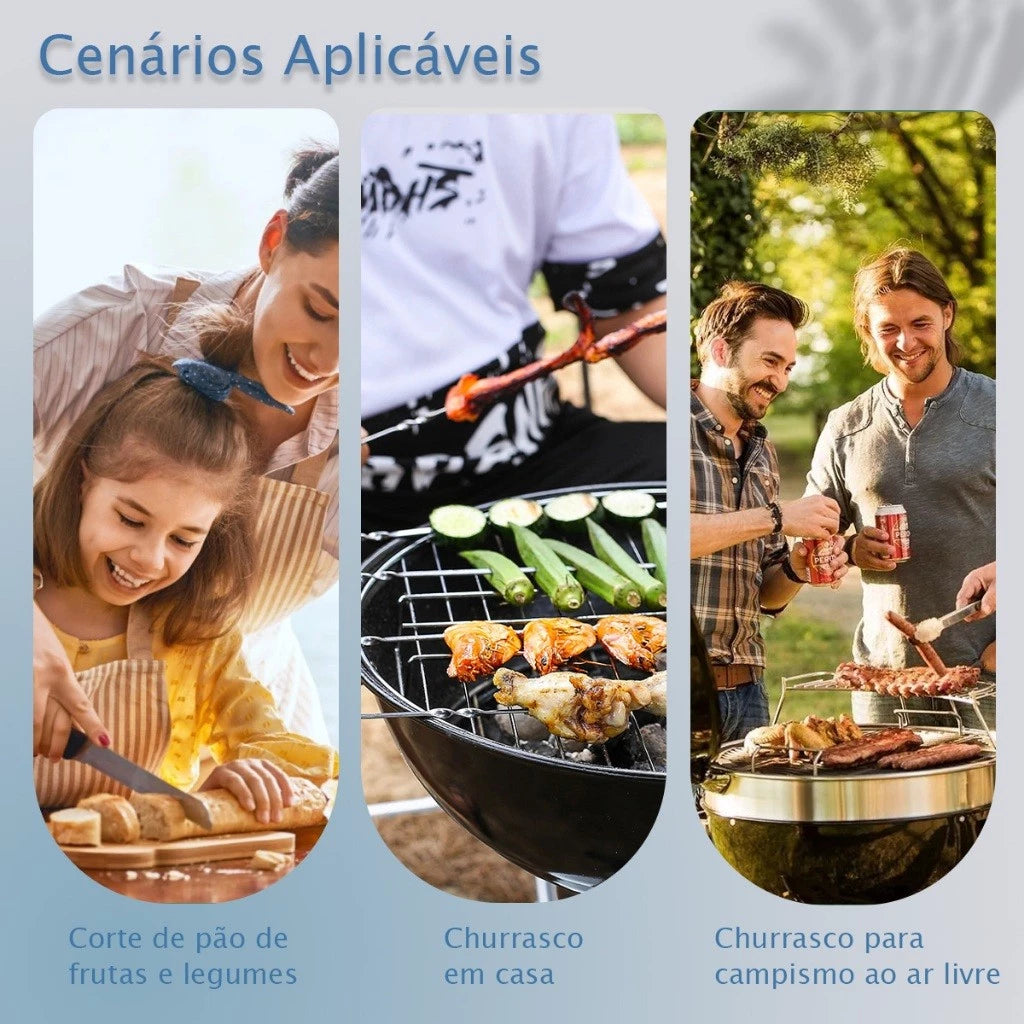 Maleta Premium Churrasco 15 Peças | Ferramentas Resistentes Que Facilitam Cada Churrasco em Família