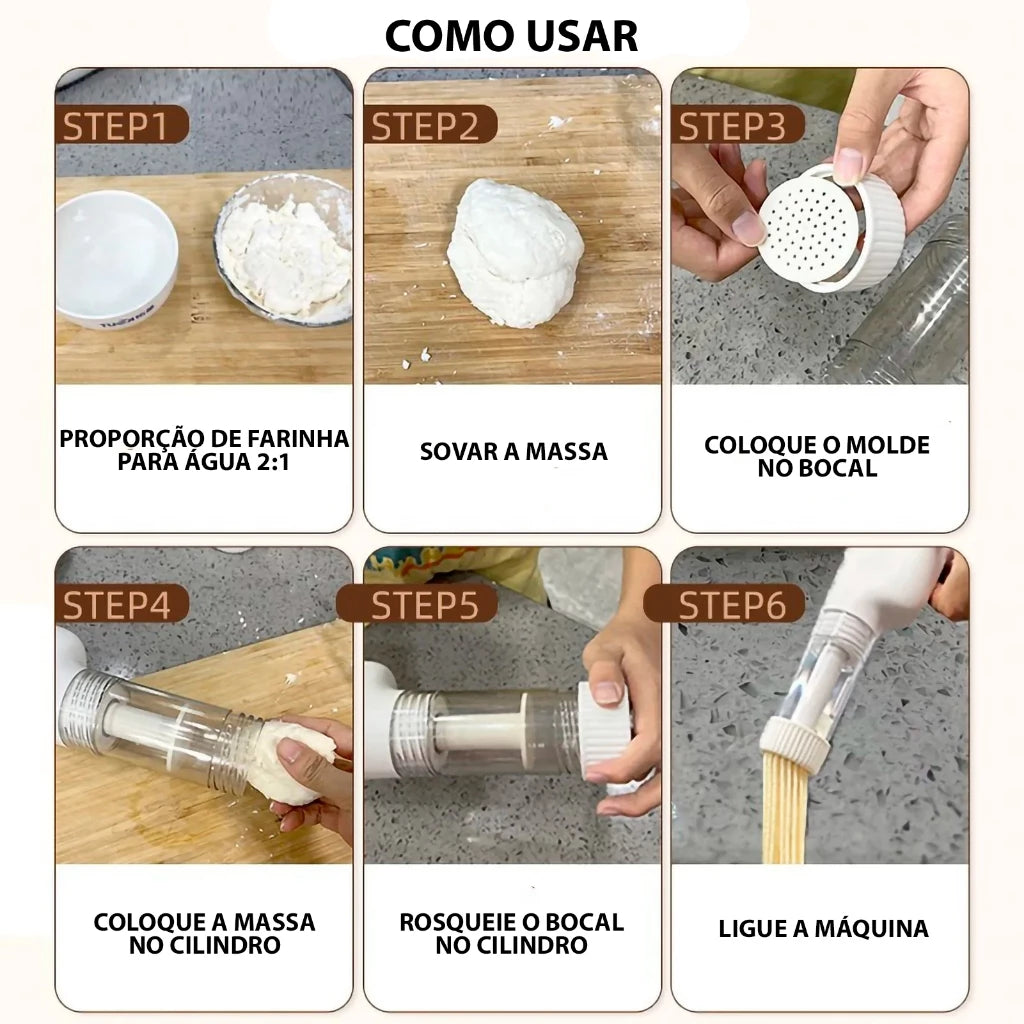 Máquina de Massa Sem Fio ChefExpress | Massas Frescas e Perfeitas em Minutos