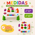 Mesa Didática Infantil Interativa | 5 Atividades Educativas | Encaixe e Coordenação Motora | +12 Meses | Unissex