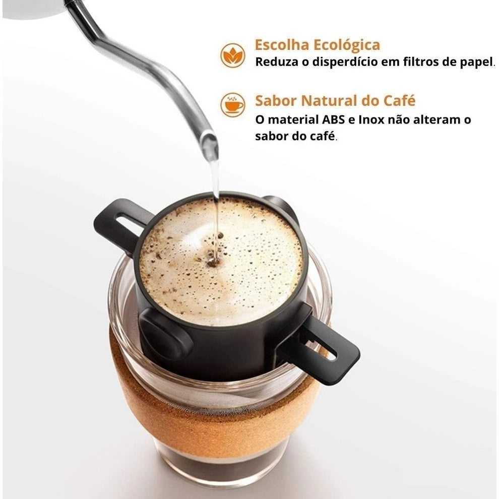 Mini Filtro Café Portátil | Sabor Fresco em Qualquer Lugar Sem Desperdício | Compre 1 e Leve 2