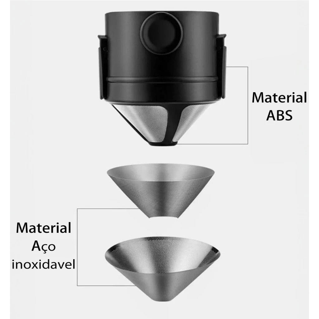 Mini Filtro Café Portátil | Sabor Fresco em Qualquer Lugar Sem Desperdício | Compre 1 e Leve 2