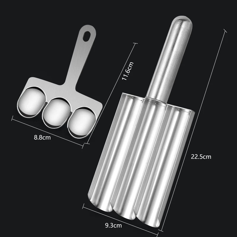 Modelador de Almôndegas Triplo Master Grill | Praticidade Gourmet em Aço Inoxidável