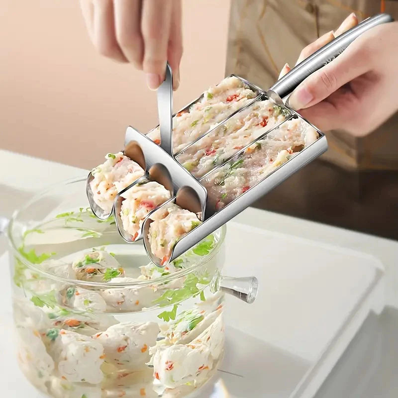 Modelador de Almôndegas Triplo Master Grill | Praticidade Gourmet em Aço Inoxidável