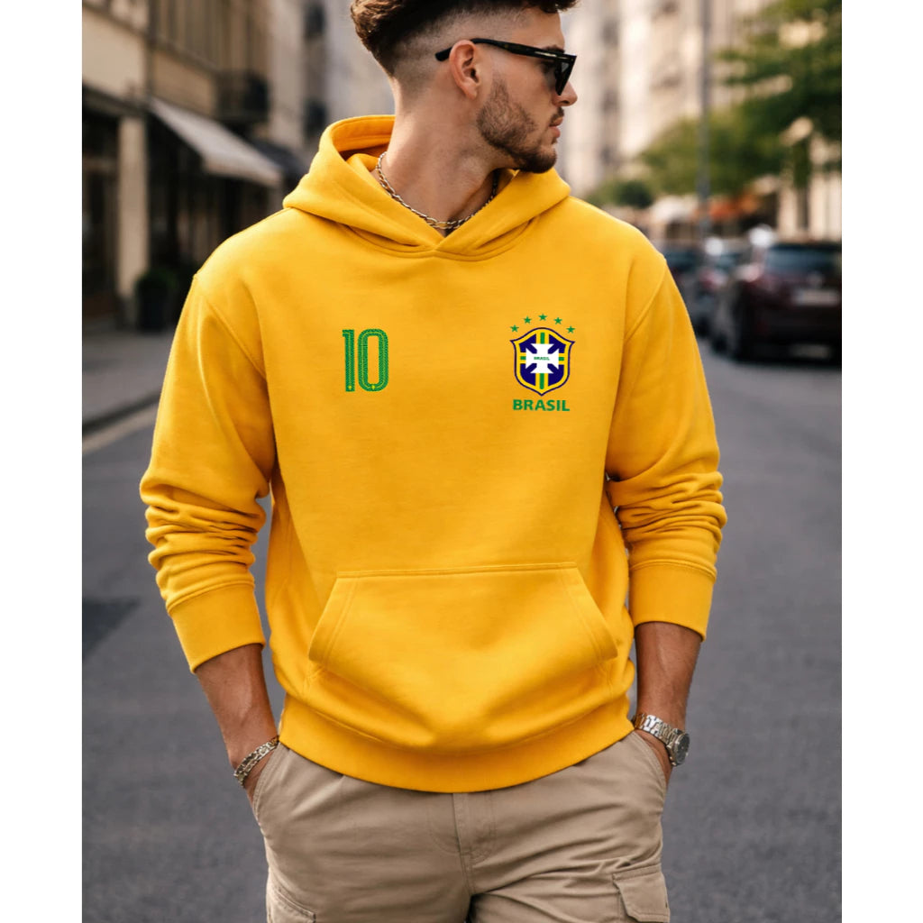 Moletom Brasil Copa do Mundo 2026 | Canguru Masculino com Capuz e Forro Quentinho