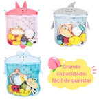 Organizador de Banho Infantil | Sacola Poliéster com Ventosas | 35x40cm | Anti-Mofo e Fácil Limpeza