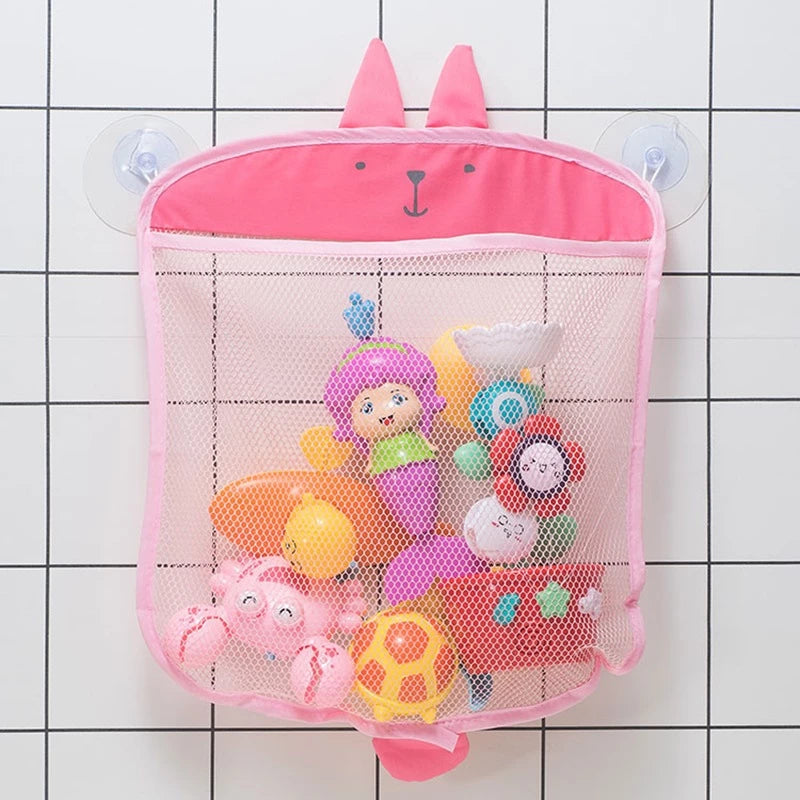 Organizador de Banho Infantil | Sacola Poliéster com Ventosas | 35x40cm | Anti-Mofo e Fácil Limpeza