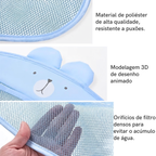 Organizador de Banho Infantil | Sacola Poliéster com Ventosas | 35x40cm | Anti-Mofo e Fácil Limpeza