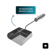 Pá de Cinzas Inox CleanUp | Limpeza Rápida e Sem Esforço no Pós-Churrasco