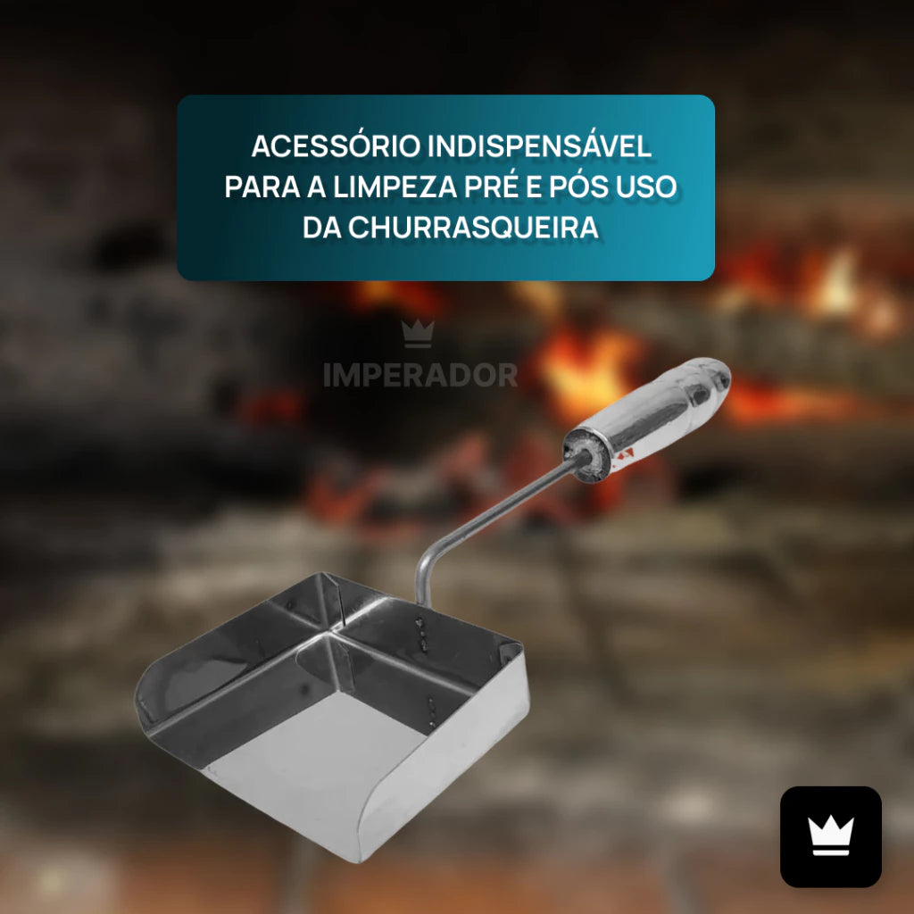 Pá de Cinzas Inox CleanUp | Limpeza Rápida e Sem Esforço no Pós-Churrasco