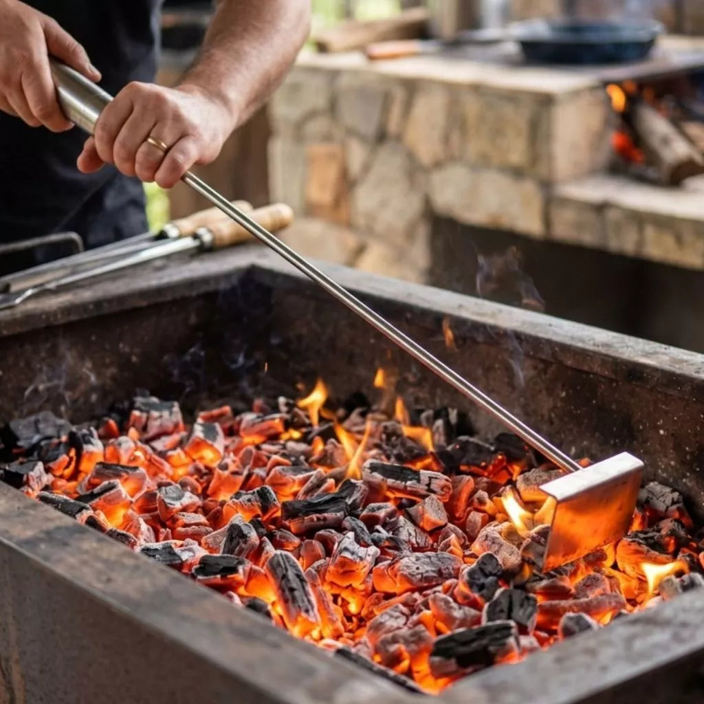 Pá de Cinzas Inox CleanUp | Multiuso para Churrasqueira e Braseiro com Cabo Térmico