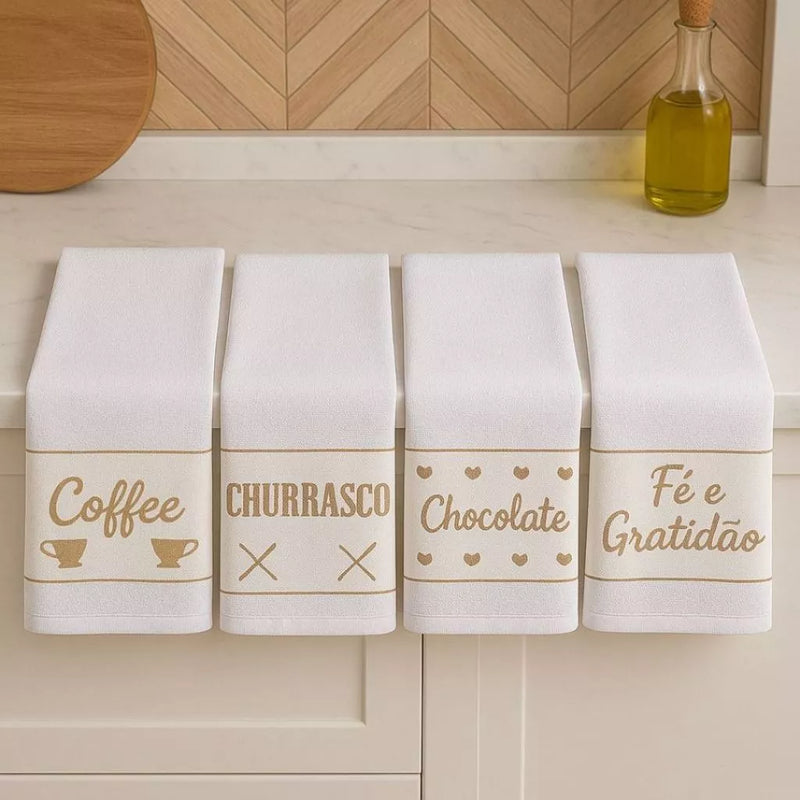 Panos de Prato Jacquard Luxo | Maciez e Elegância para a Cozinha