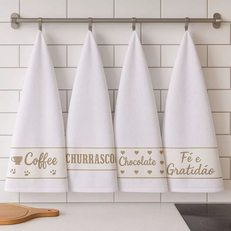 Panos de Prato Jacquard Luxo | Maciez e Elegância para a Cozinha