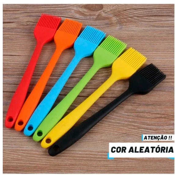 Pincel Culinário de Silicone 24cm | Untar e Finalizar com Precisão de Chef