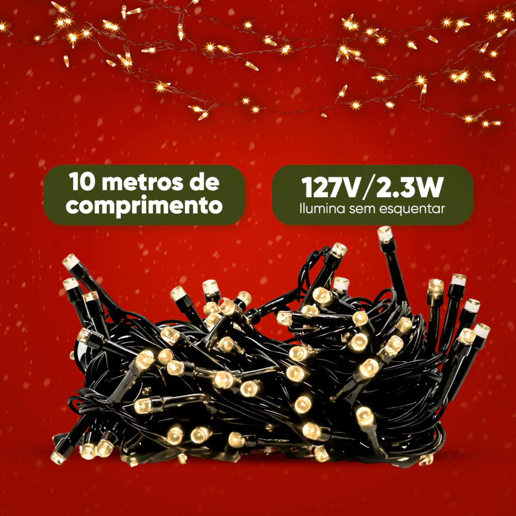 Pisca Pisca Natal Luz Quente | Decoração Aconchegante e Super Econômica