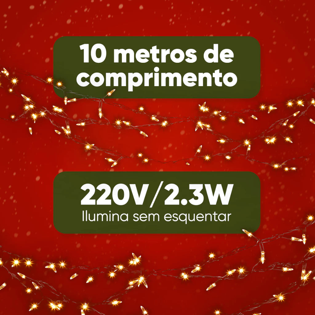 Pisca Pisca Natal Luz Quente | Decoração Aconchegante e Super Econômica