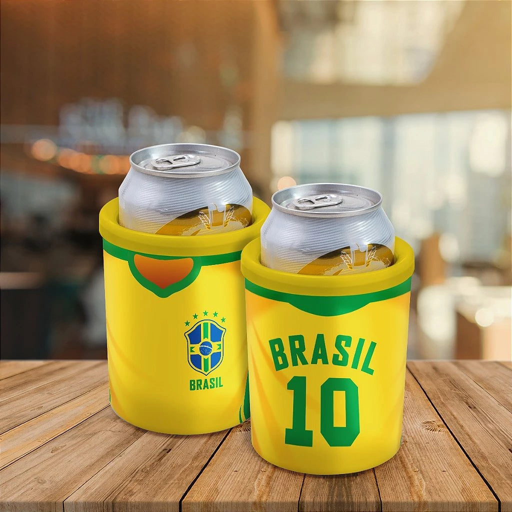 Porta Latas Térmico Brasil 350ml | Bebida Gelada do Início ao Fim do Jogo