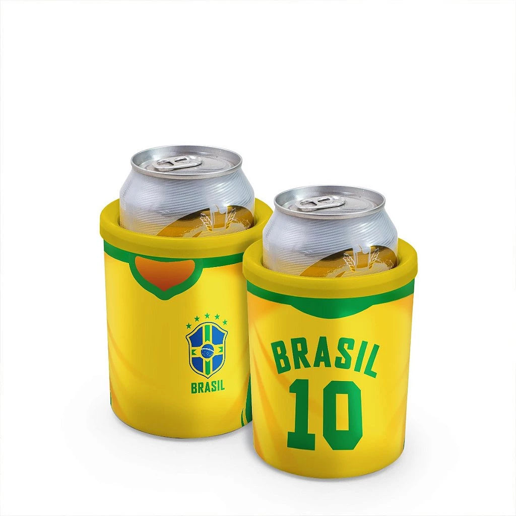 Porta Latas Térmico Brasil 350ml | Bebida Gelada do Início ao Fim do Jogo