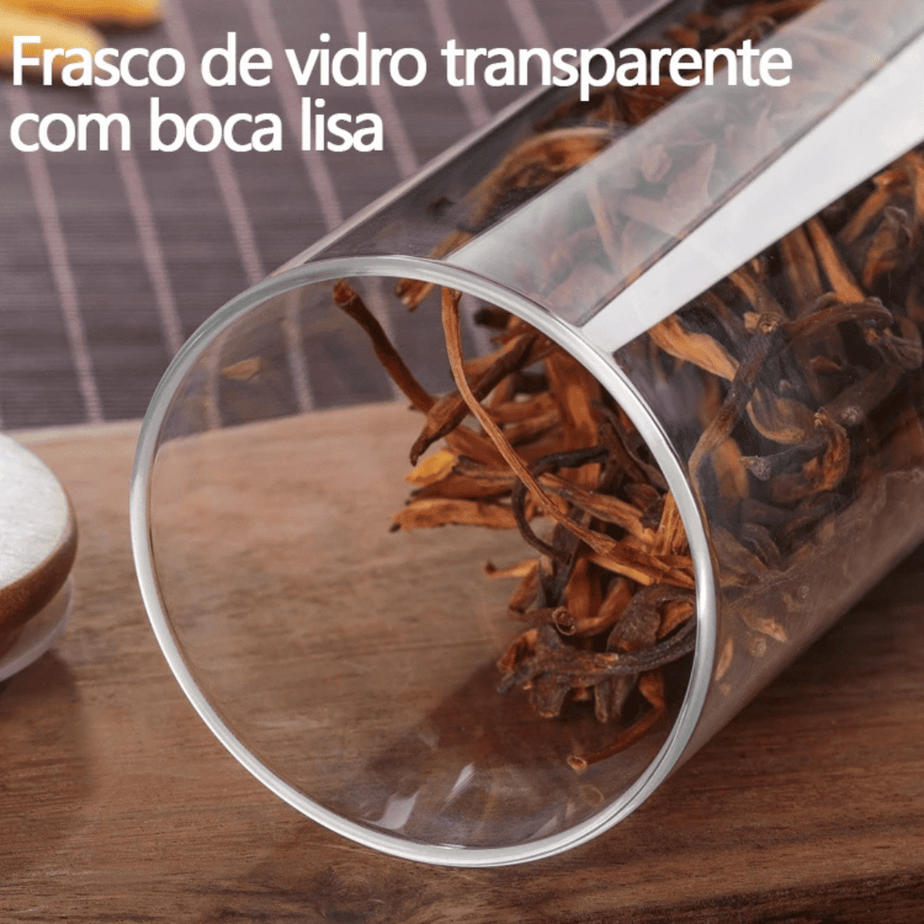 Potes de Vidro BambooFresh | Vedação Hermética e Cozinha Organizada