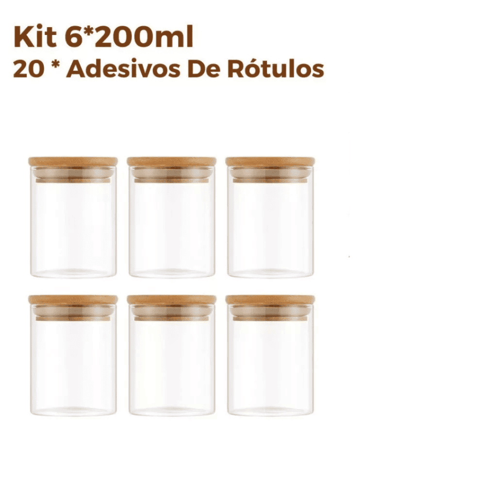 Potes de Vidro BambooFresh | Vedação Hermética e Cozinha Organizada