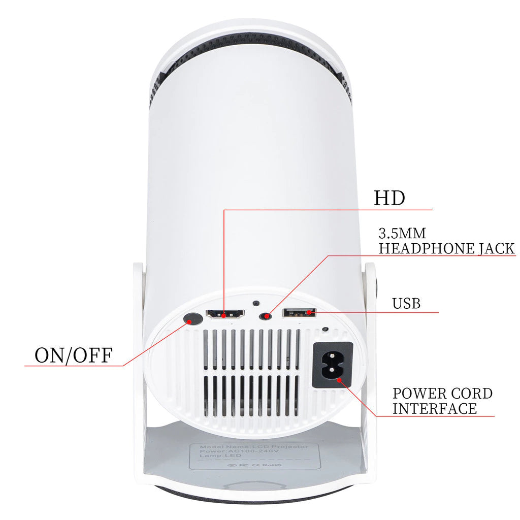 Projetor 4K HY300 Magcubic 150 Polegadas | WiFi, Bluetooth e Android com 8000 Lúmens