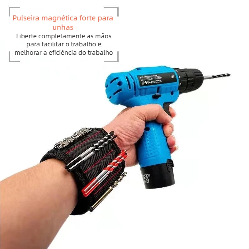 Pulseira Magnética ToolGrip Wrist | Ímãs de Neodímio para Segurar Parafusos e Brocas com Segurança e Conforto