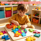 Quebra-Cabeça 3D em Madeira Ecológica | Montessori | Coordenação Motora e Cognitiva de 2 a 4 Anos