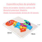 Quebra-Cabeça 3D em Madeira Ecológica | Montessori | Coordenação Motora e Cognitiva de 2 a 4 Anos