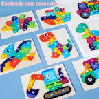 Quebra-Cabeça 3D em Madeira Ecológica | Montessori | Coordenação Motora e Cognitiva de 2 a 4 Anos