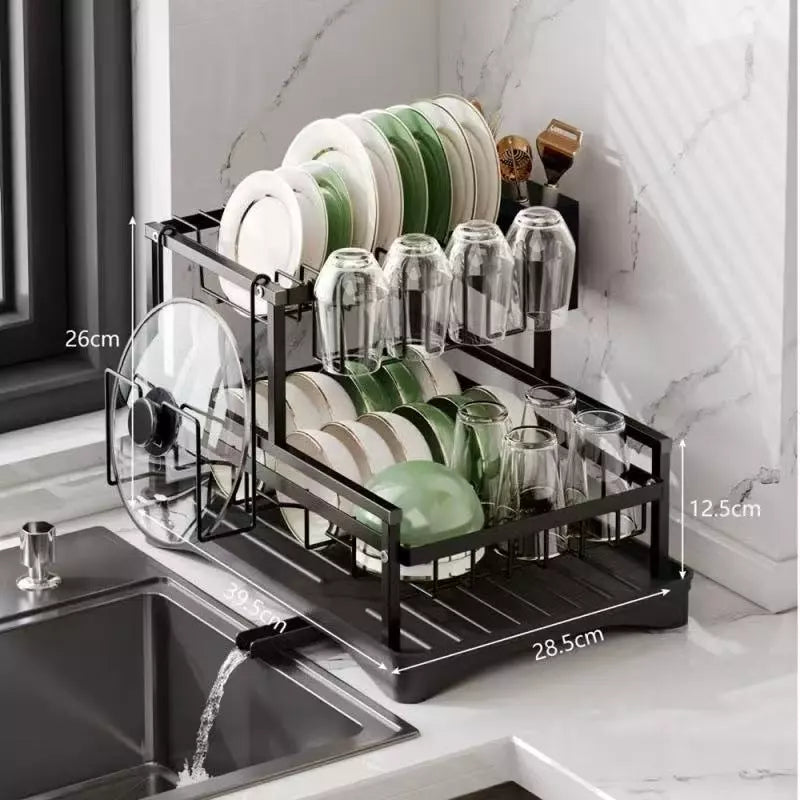 Rack de Louças Carbono Luxo | Durabilidade e Design Sofisticado para a Cozinha