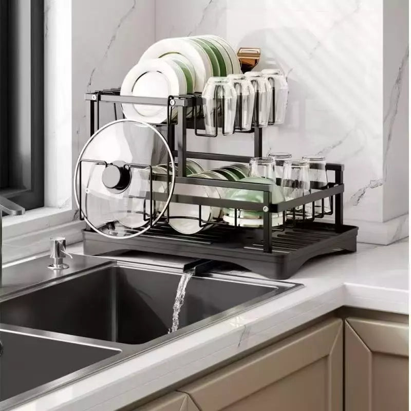 Rack de Louças Carbono Luxo | Durabilidade e Design Sofisticado para a Cozinha