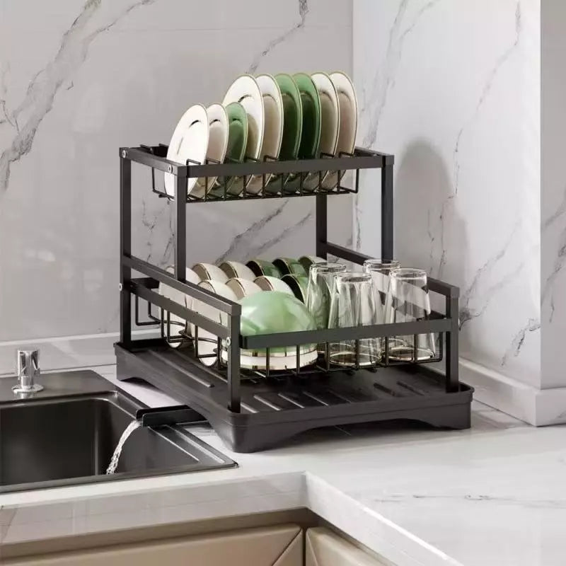 Rack de Louças Carbono Luxo | Durabilidade e Design Sofisticado para a Cozinha