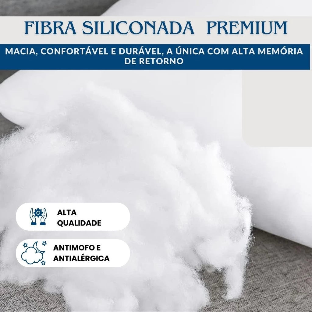 Refil de Almofada Fibra Siliconada Premium | Kit 2, 4, 6 ou 10 Unidades 45x45