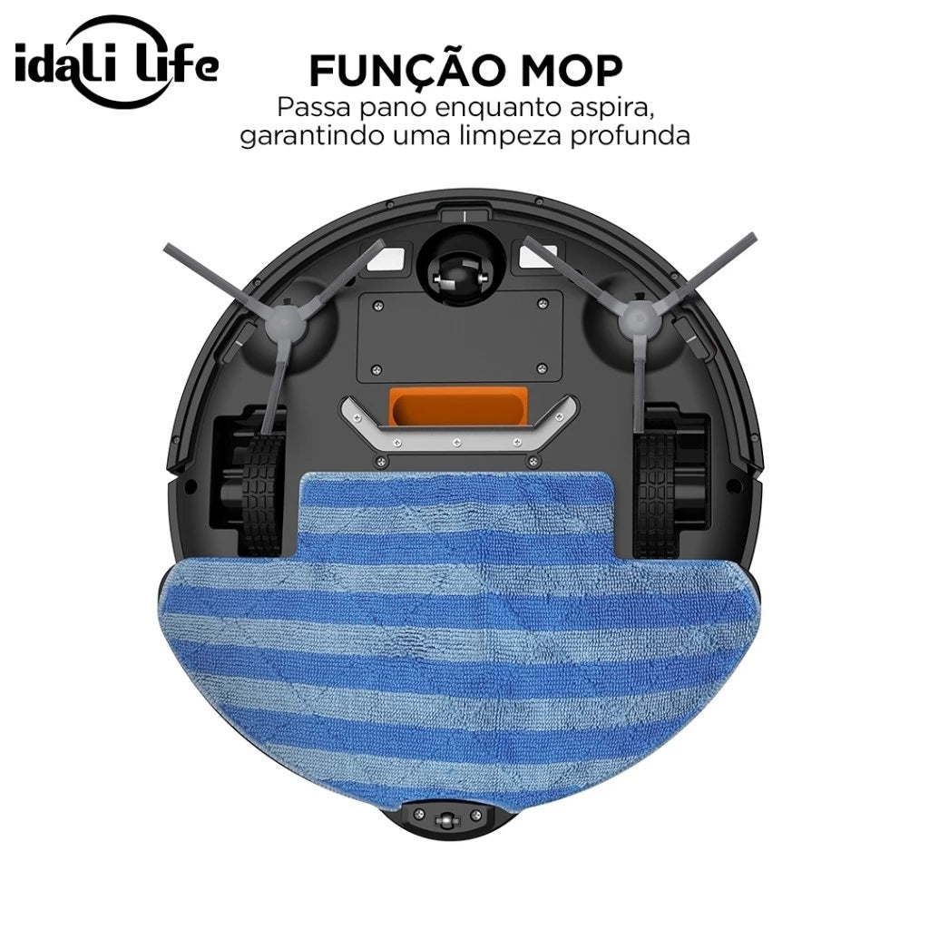 Robô Aspirador IDALI LIFE Smart 3 em 1 | Varre, Aspira e Passa Pano com Autonomia