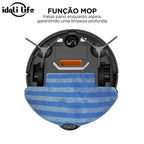 Robô Aspirador IDALI LIFE Smart 3 em 1 | Varre, Aspira e Passa Pano com Autonomia
