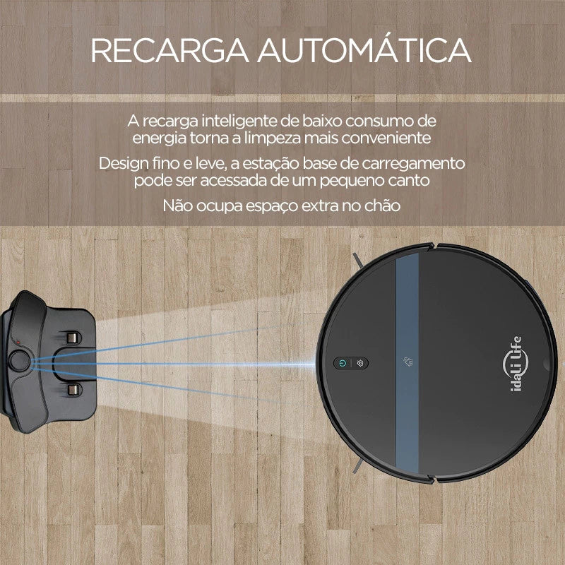 Robô Aspirador IDALI LIFE Smart 3 em 1 | Varre, Aspira e Passa Pano com Autonomia