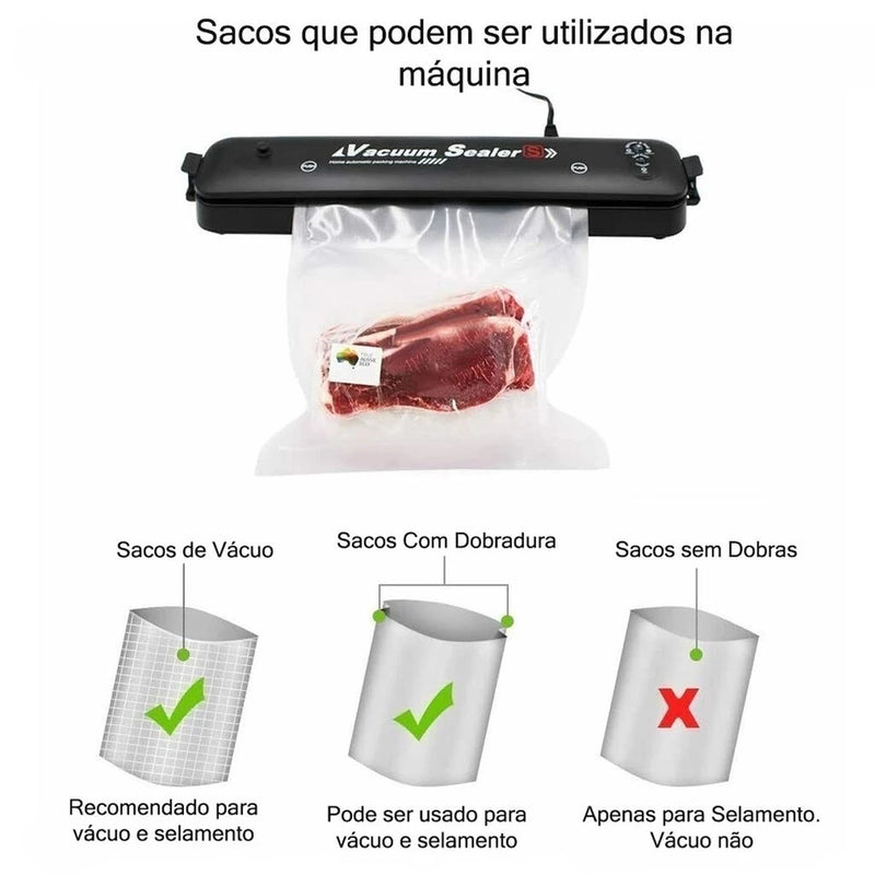 Seladora a Vácuo FreshLock | Alimentos Frescos por 5x Mais Tempo