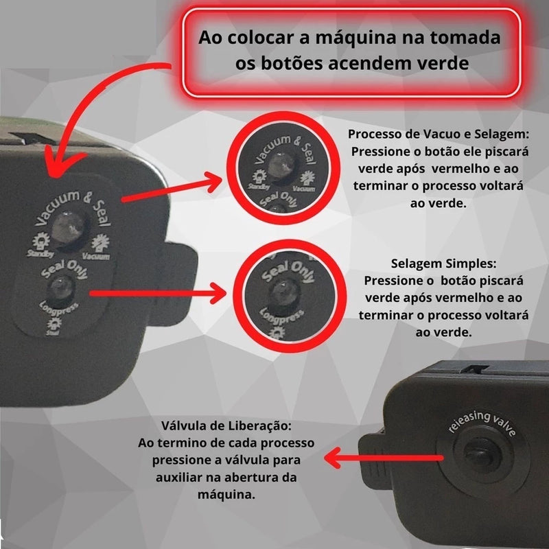 Seladora a Vácuo FreshLock | Alimentos Frescos por 5x Mais Tempo