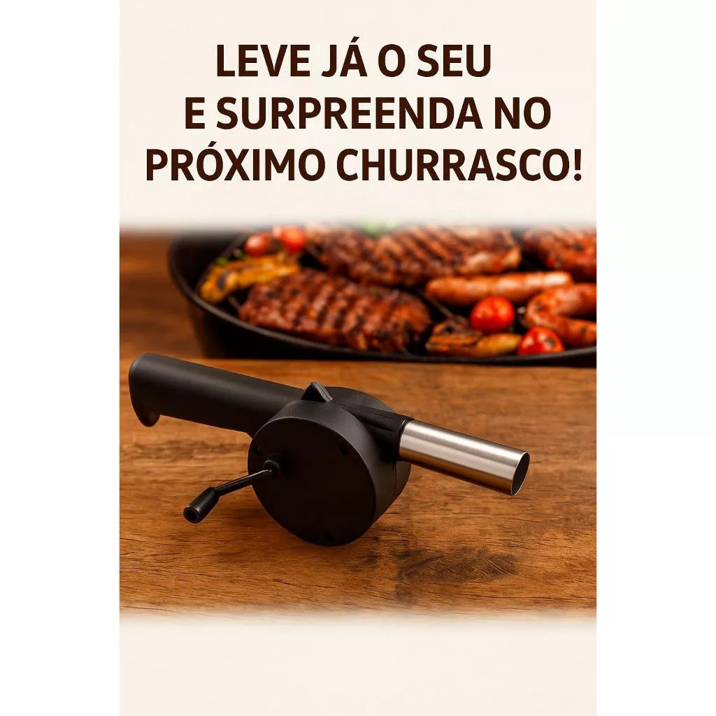Soprador Churrasco FastFire | Fogo Intenso e Brasa em Segundos