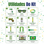 Super Kit Torcedor Seleção Brasileira | 12 Itens Festivos Copa do Mundo 2026