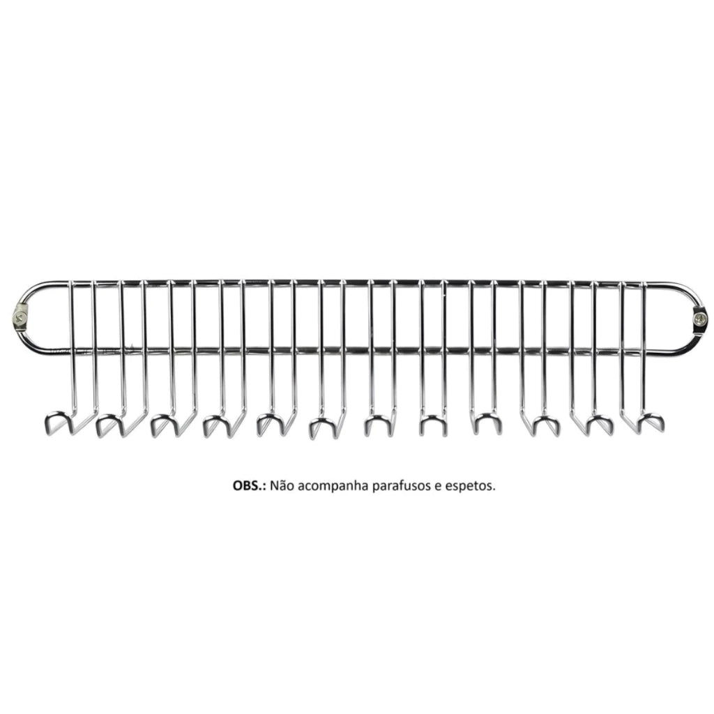 Suporte Porta Espetos Elite | Capacidade para 22 Unidades em Aço Cromado