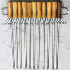 Suporte Porta Espetos Elite | Capacidade para 22 Unidades em Aço Cromado