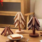 Suporte de Panela Tree Design | Kit 3 em 1 Dobrável em Madeira Natural