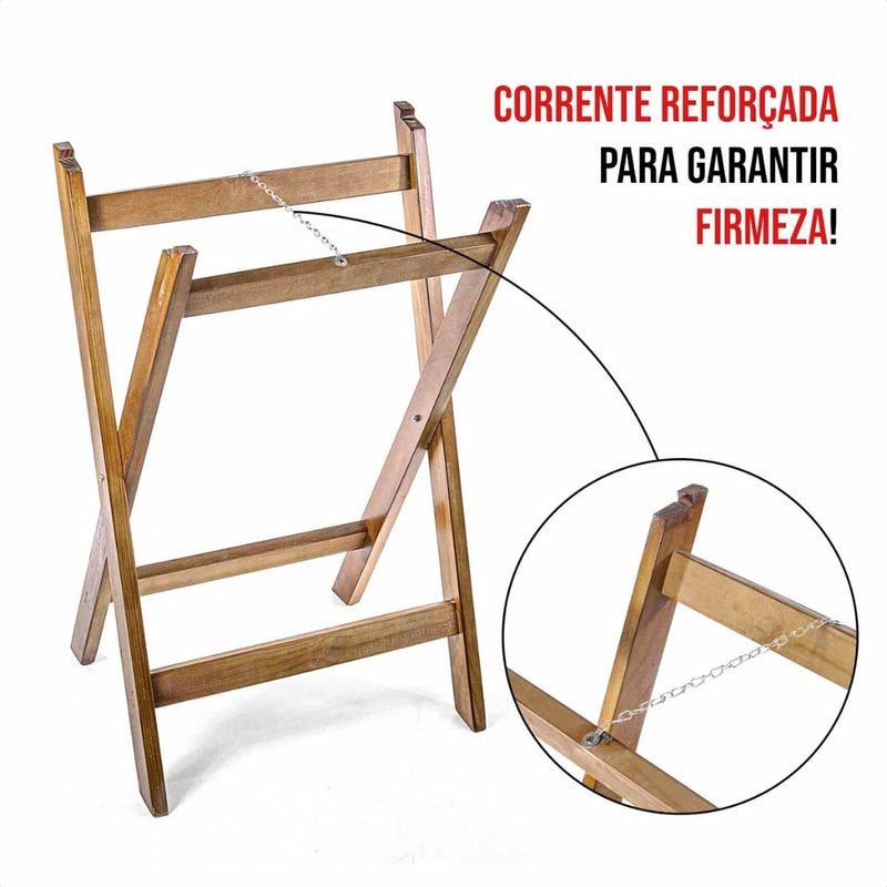 Tábua Cavalete Gourmet Luxo | Apresentação Profissional e Elegância Rústica