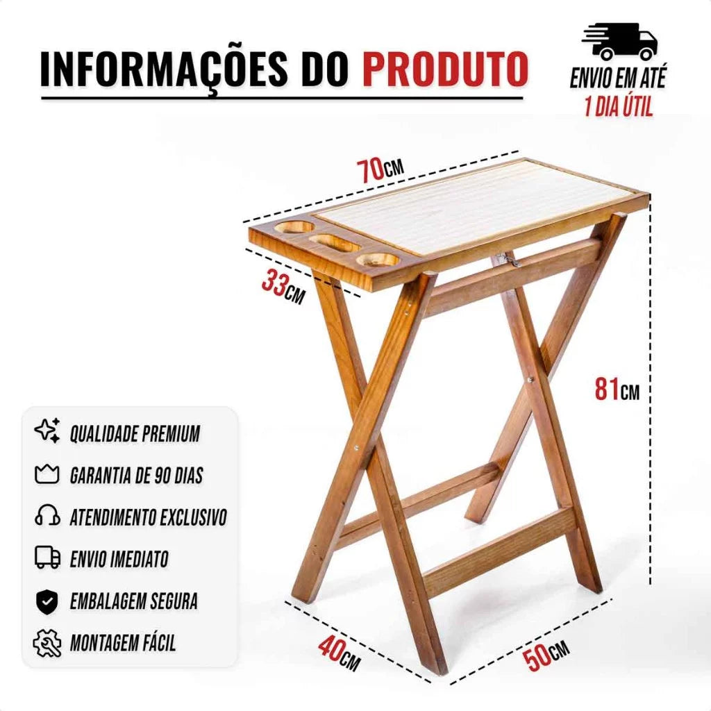 Tábua Cavalete Gourmet Luxo | Apresentação Profissional e Elegância Rústica