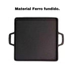 Tábua de Churrasco com Chapa Quente | Molheiras em Porcelana 55x28cm